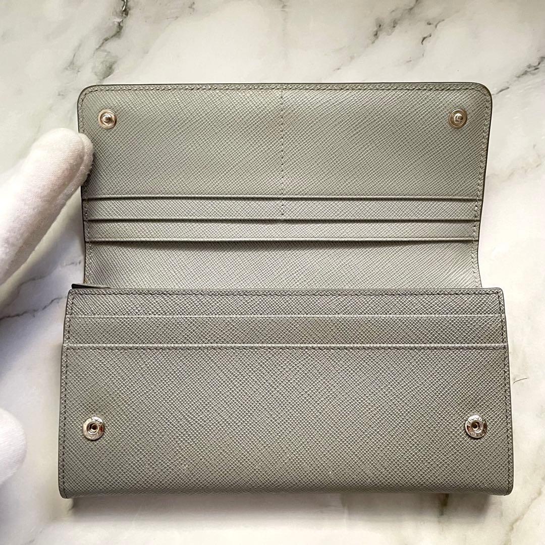 PRADA プラダ サフィアーノ 長財布 2つ折り　バイカラー極美品0119-③