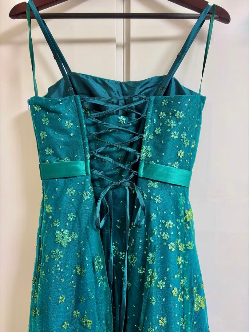 アナベル　ロングドレス　緑　ラメ