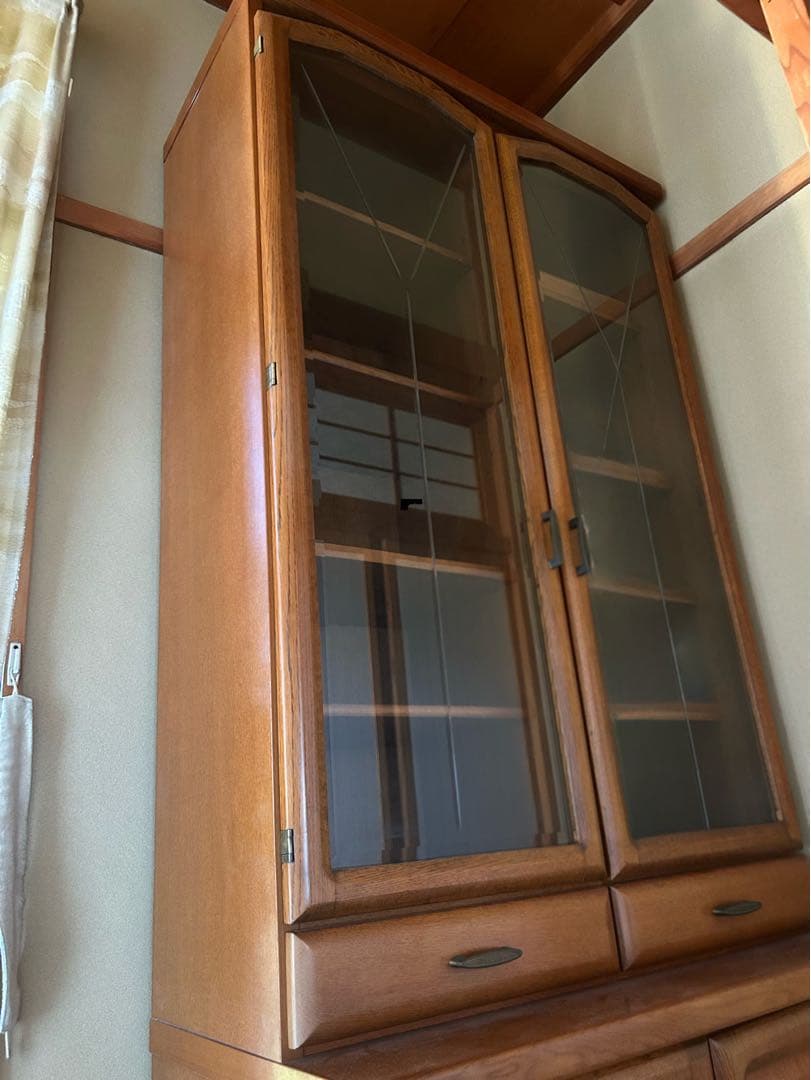 レトロ 木製 食器棚 本棚 ブラウン ディスプレイ キャビネット