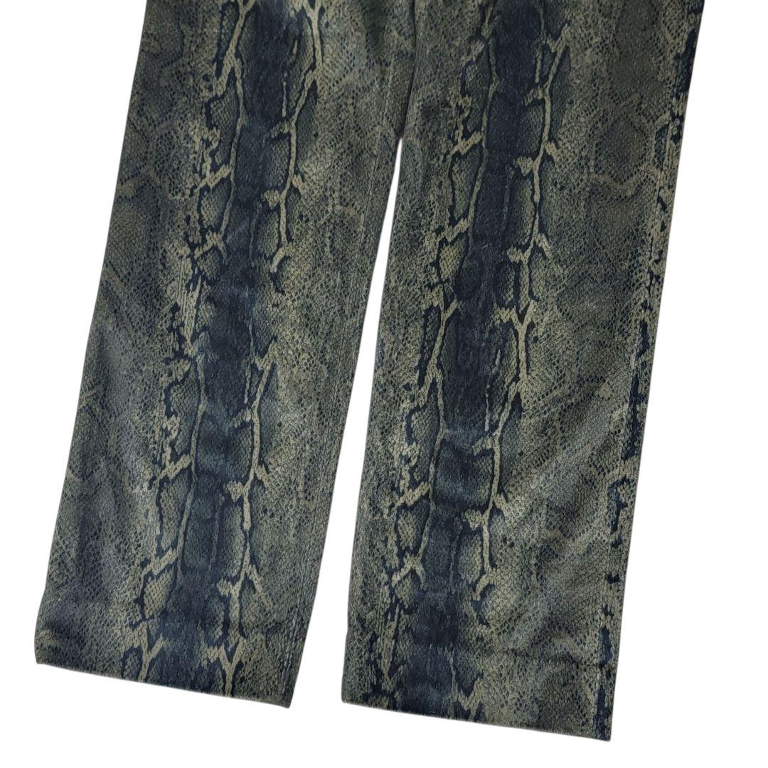 希少 フランス製 アニエスベーオム パイソン柄 ベロアパンツ XL スラックス