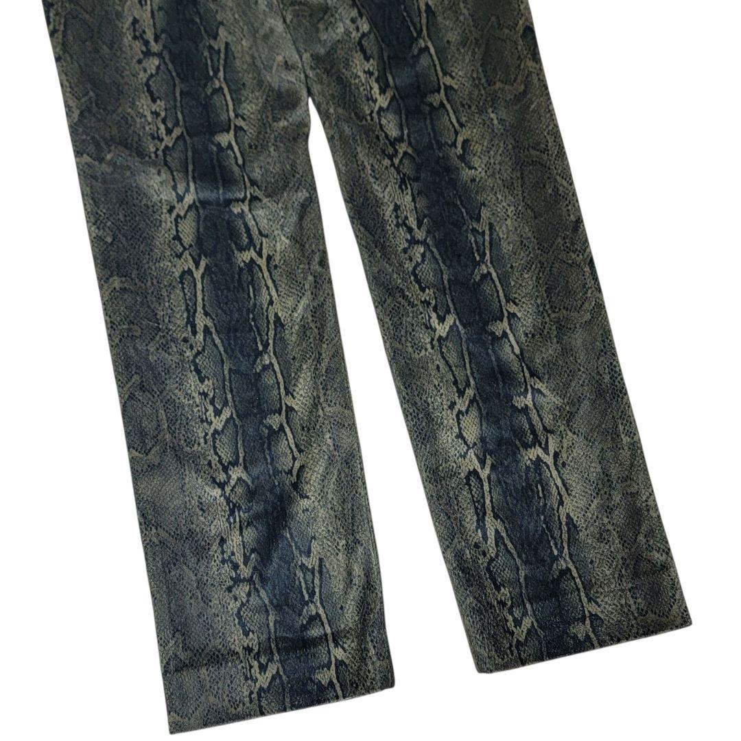 希少 フランス製 アニエスベーオム パイソン柄 ベロアパンツ XL スラックス