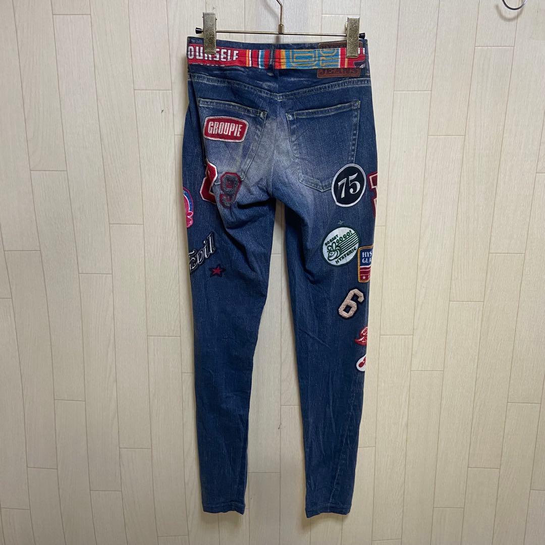 HYSTERIC GLAMOUR ワッペンデニム プリント レギンス