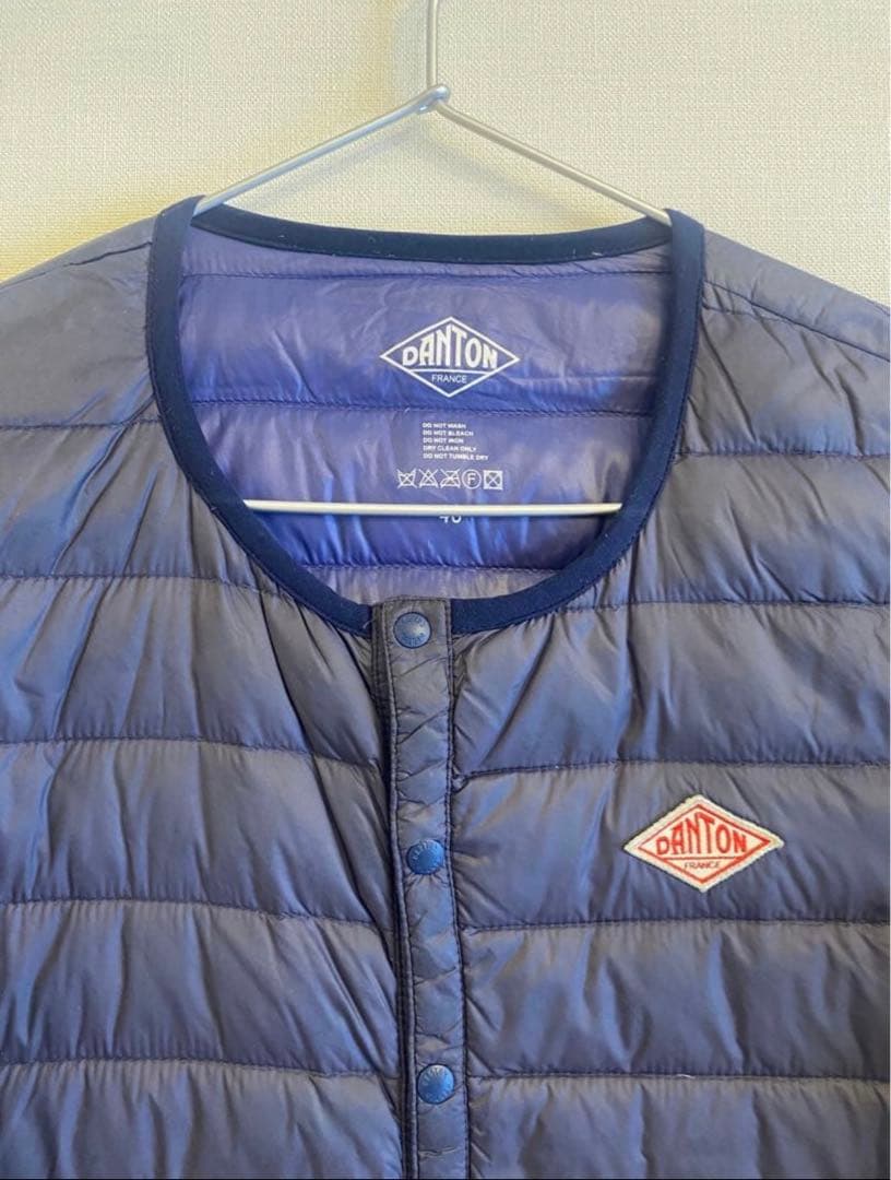 DANTON ネイビー キルティングダウンジャケット40