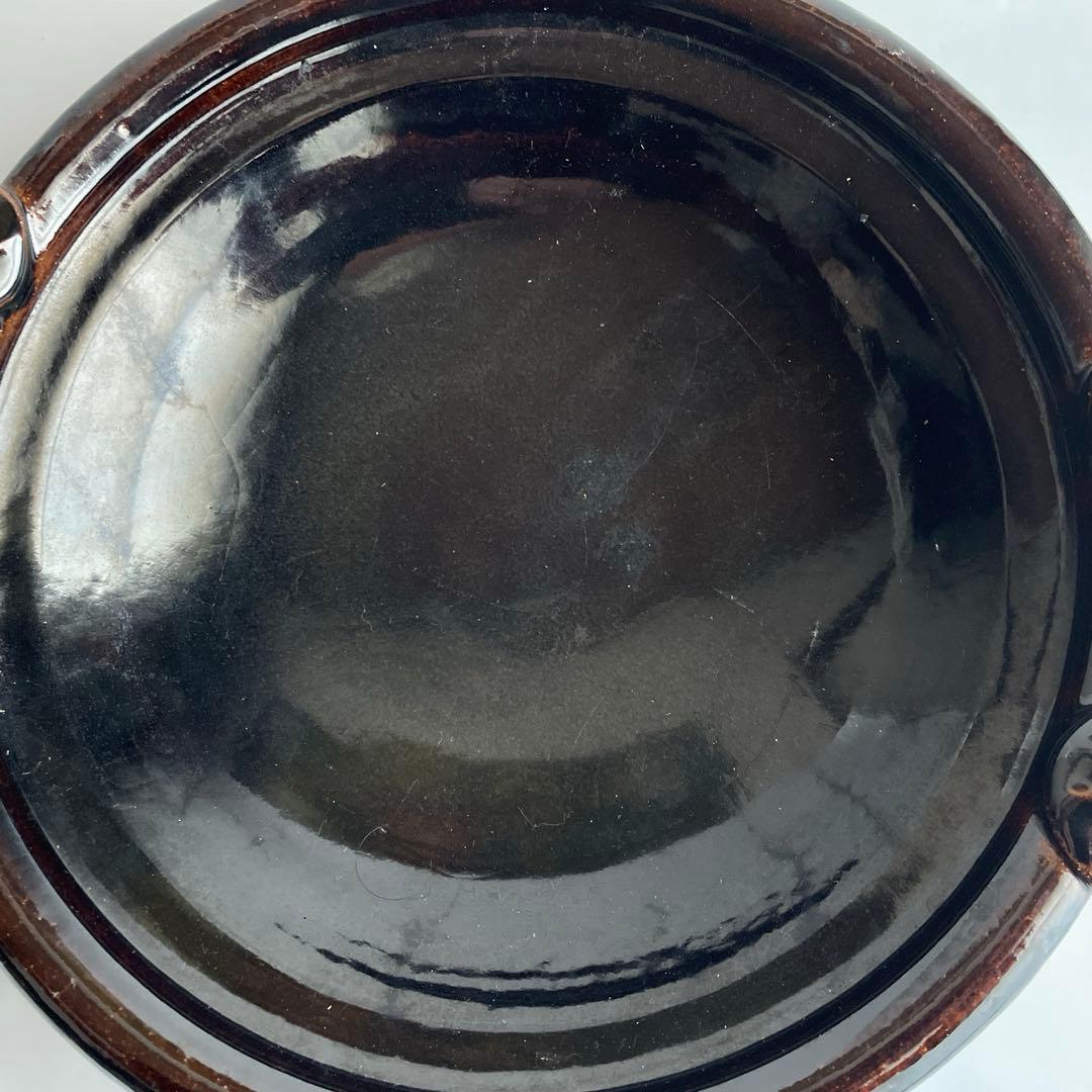 土楽窯　黒鍋　一尺一寸