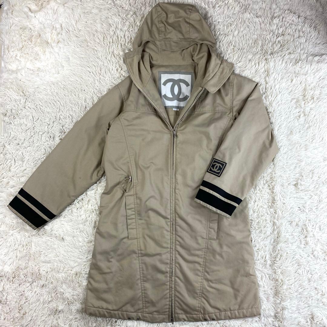 CHANEL シャネル　スポーツライン　フード　モッズコート　ココマーク
