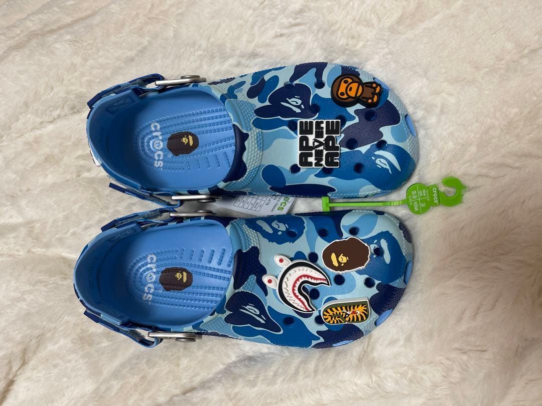 新品 24㎝ A BATHING APE Crocs Clog Blue
