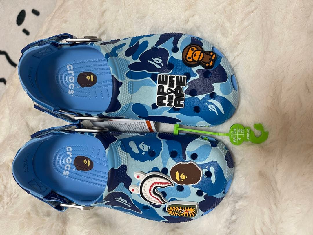 新品 24㎝ A BATHING APE Crocs Clog Blue