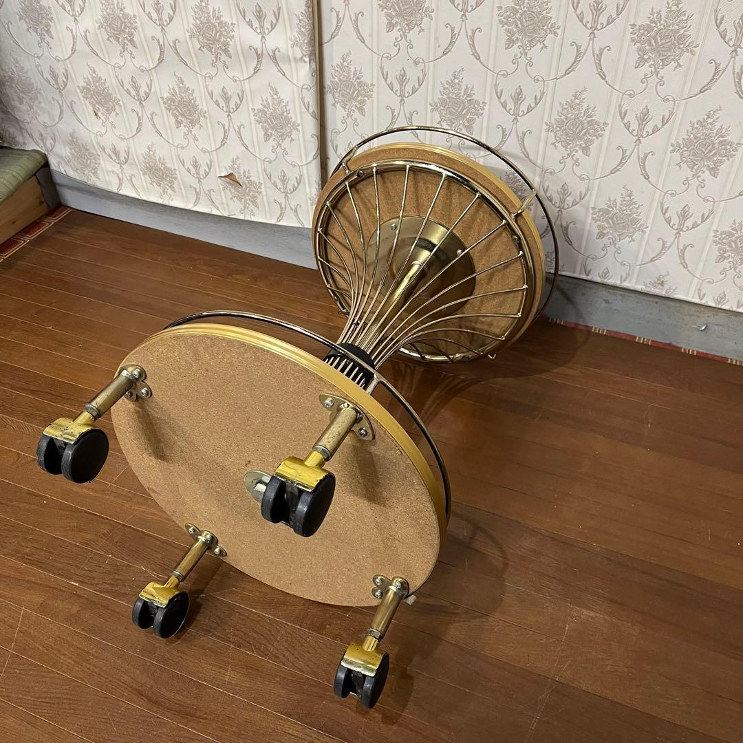 【アンティーク】光製作所 アイアンフレーム キャスター付 サイドワゴン 古道具