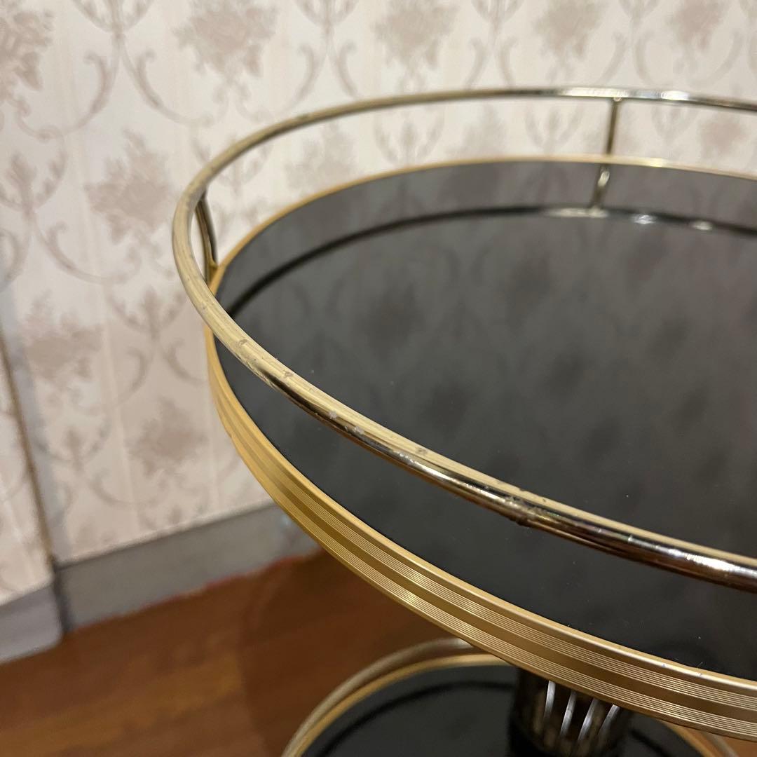 【アンティーク】光製作所 アイアンフレーム キャスター付 サイドワゴン 古道具