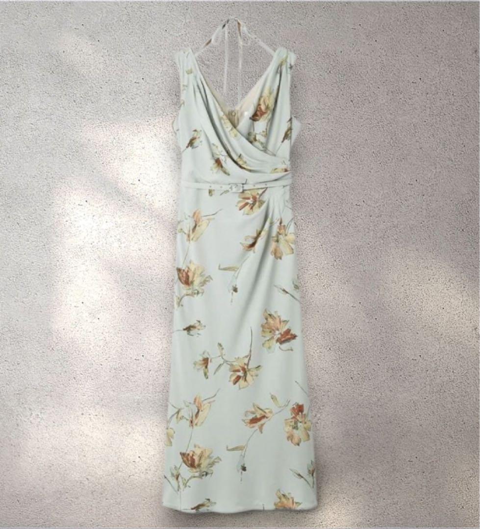 SNIDEL ペイントフラワープリントワンピース ミント 1