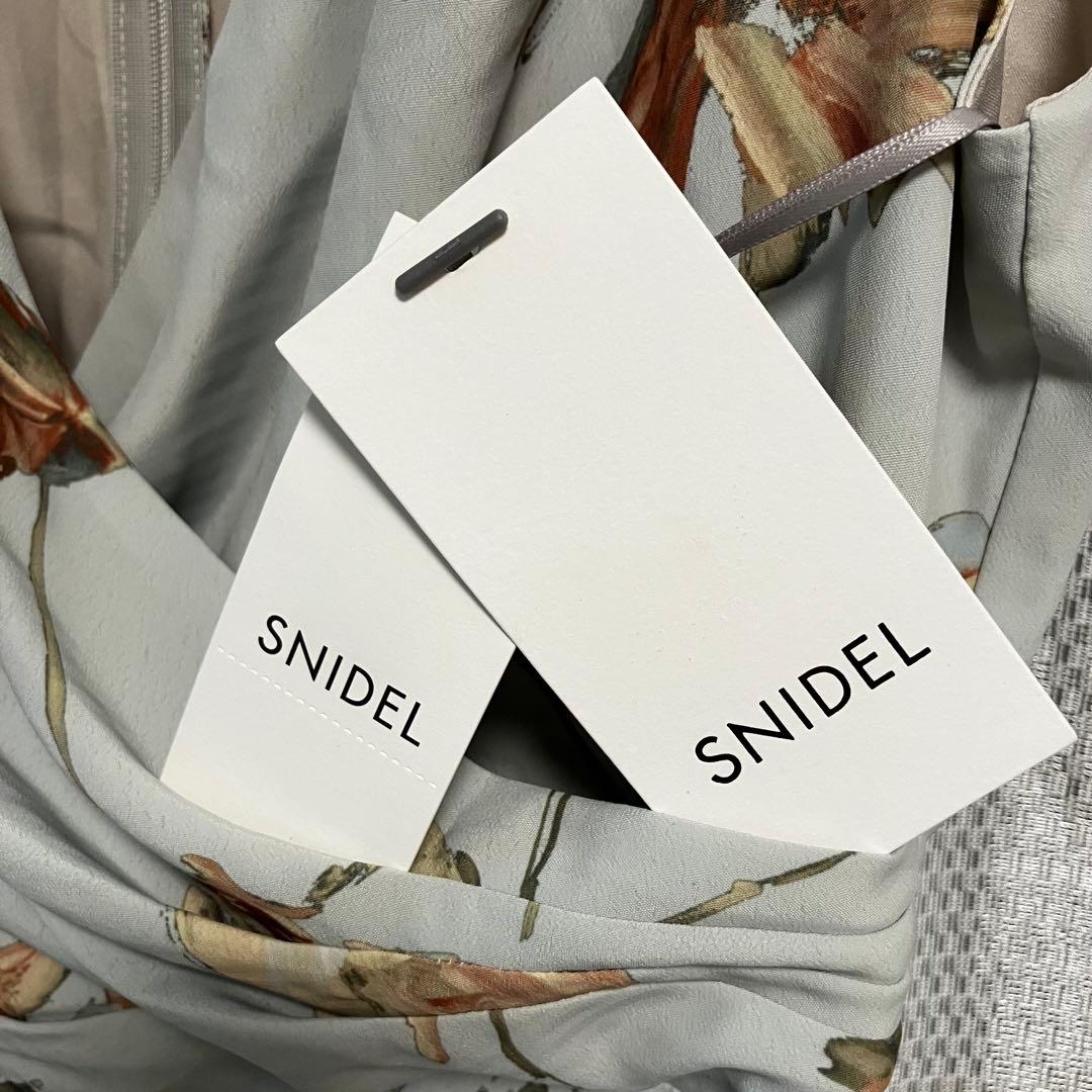SNIDEL ペイントフラワープリントワンピース ミント 1