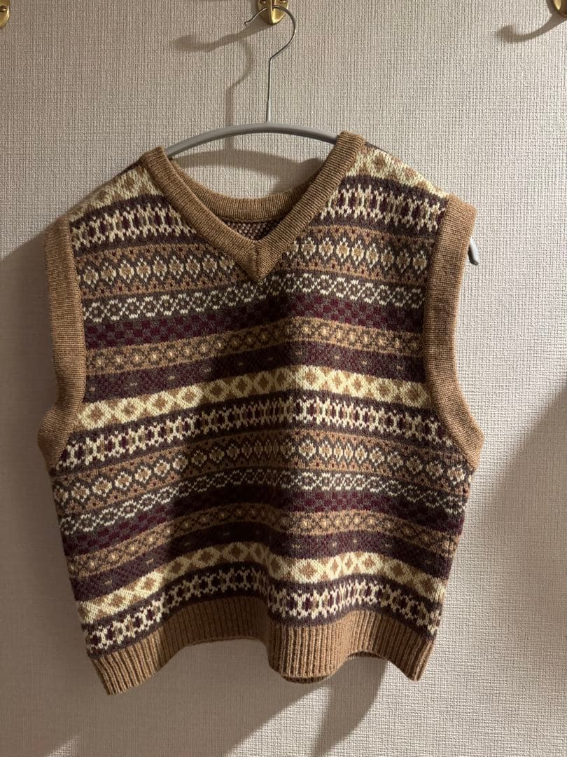 mediam kids jacquard knit vest ニットベスト