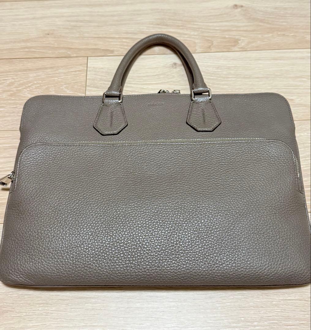 BALLY グレージュ レザー ビジネスバッグ 美品