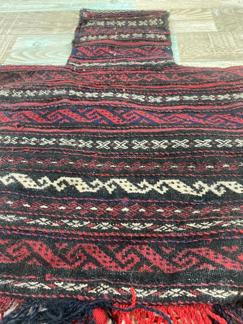 ペルシャ遊牧民の手織りウール100%アンティークソルト入れバッグ