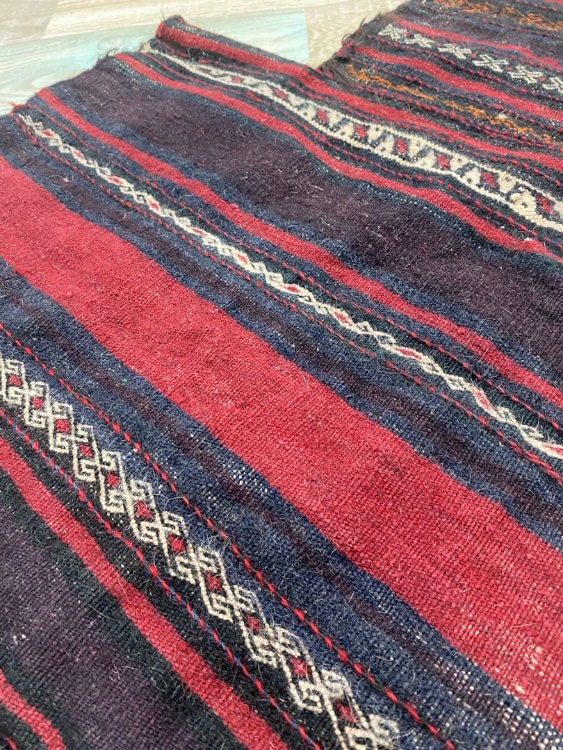 ペルシャ遊牧民の手織りウール100%アンティークソルト入れバッグ