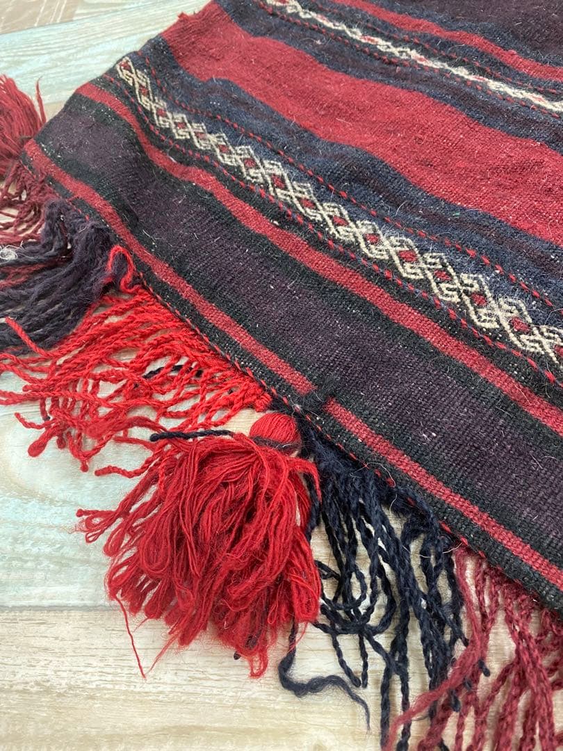 ペルシャ遊牧民の手織りウール100%アンティークソルト入れバッグ