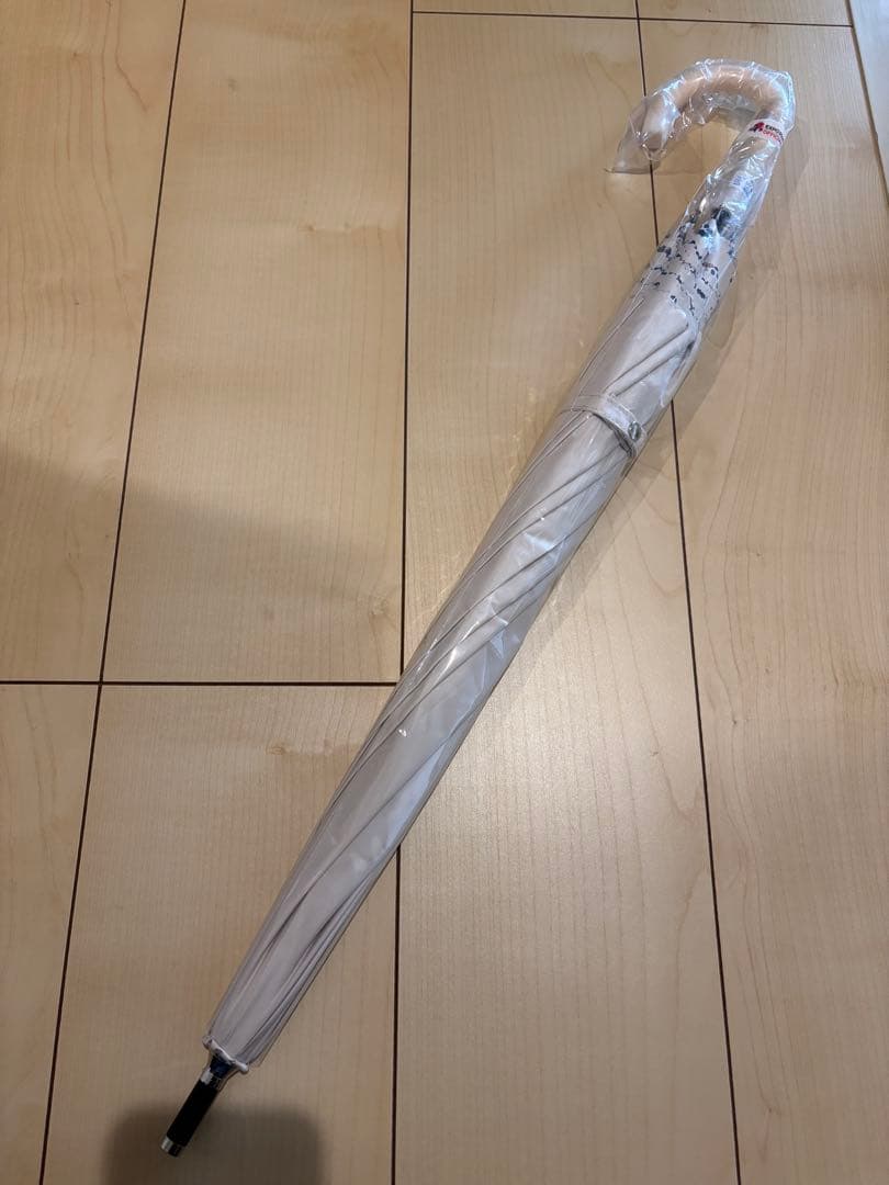 ミャクミャクUVカット長傘 リバティ柄　花柄晴雨兼用 ベージュ　ピンク