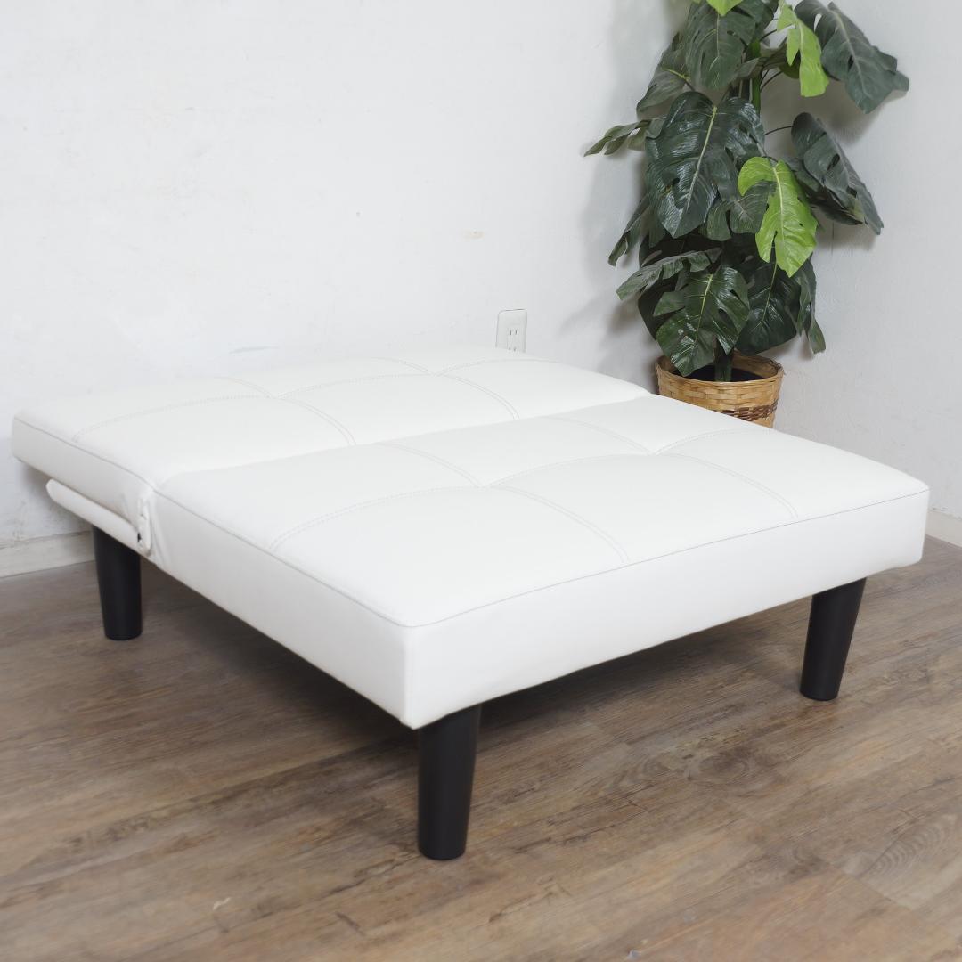 uuu【新品】レザー張り リクライニングソファ　アウトレット