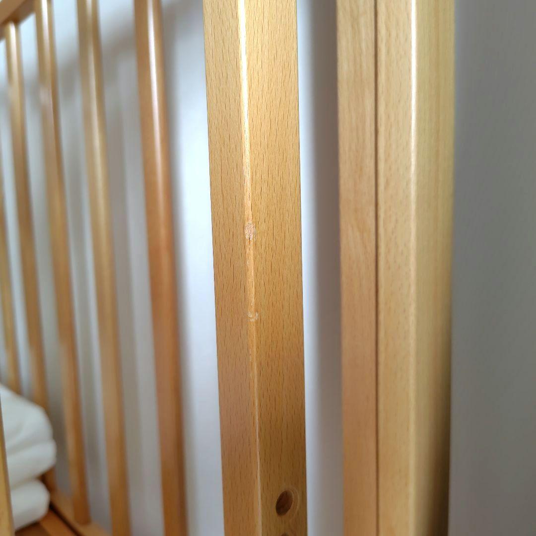 カトージ　ベビーベッド　ハイタイプ　ツーオープン　ナチュラル