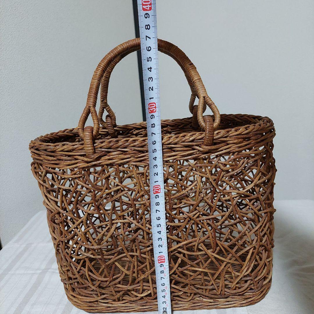 あけび　かご　乱れ編み　楕円