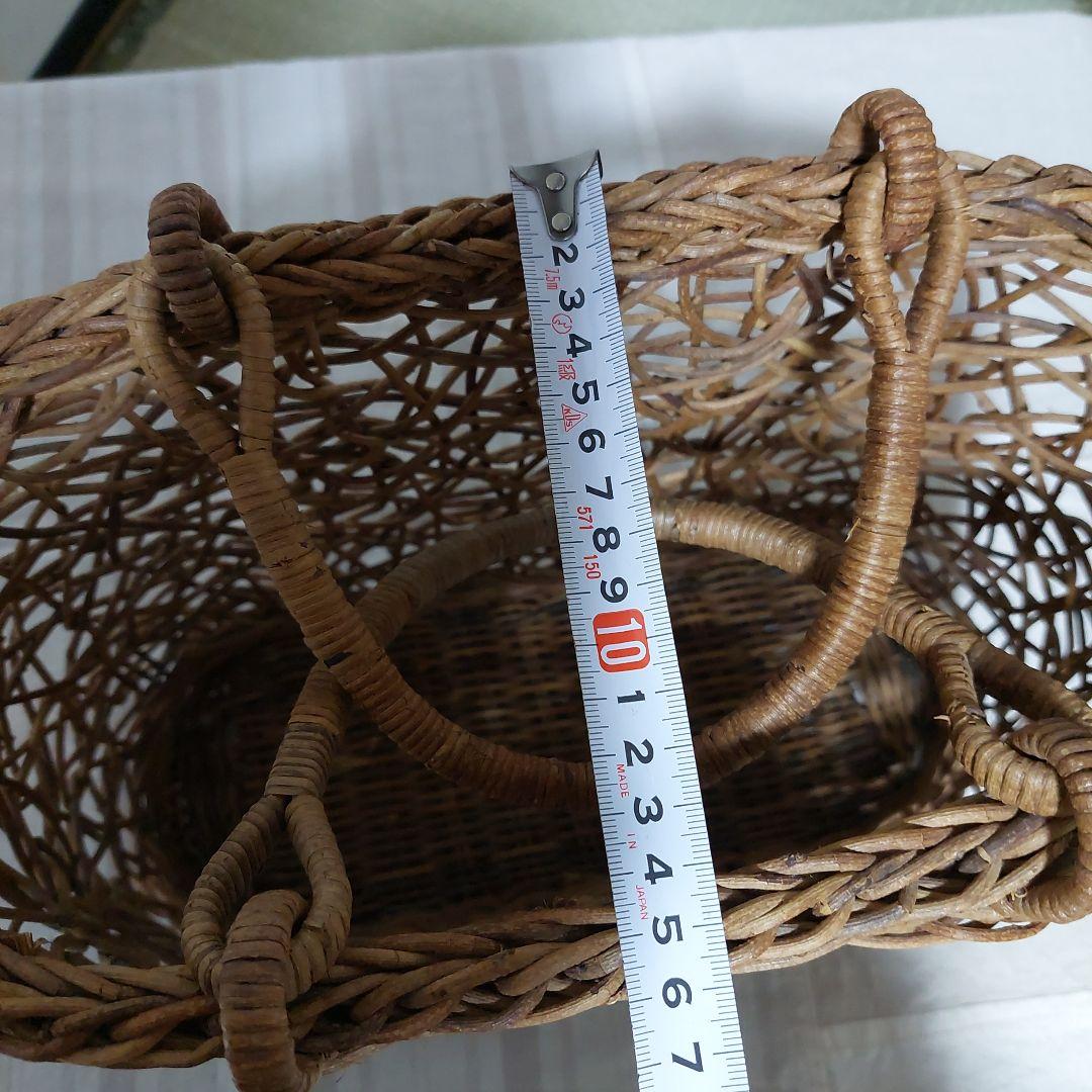 あけび　かご　乱れ編み　楕円