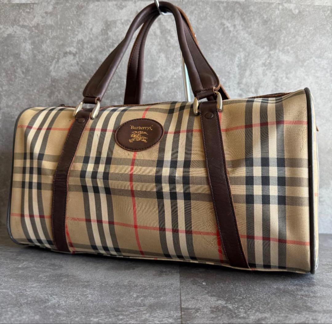 Burberry チェック柄 ボストンバッグ