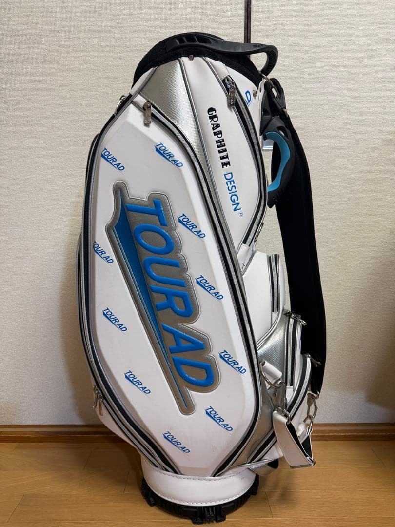 限定＊TOURAD キャディバッグ ホワイト/ブルー＊フード有り