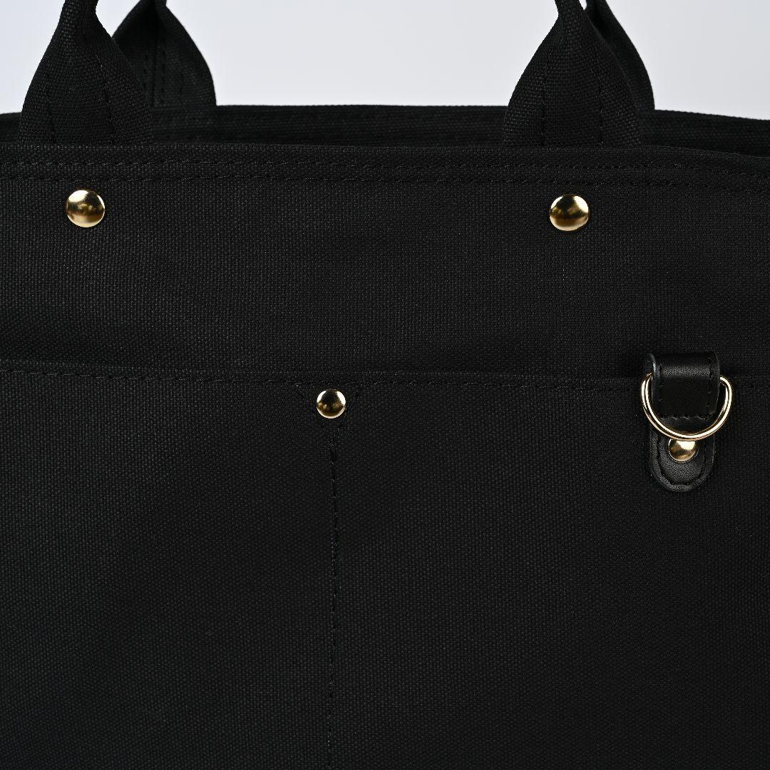 [柴はち☆]8号/11号×倉敷帆布×8番糸 玉縁ラウンドトートL(黒/金)