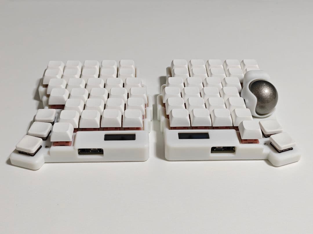 keyball61 完成品 自作キーボード 左右分割 ホワイト