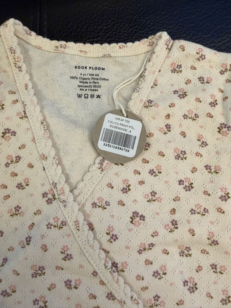 トップス soor ploom Warp Tee Calico Rosewood 4y