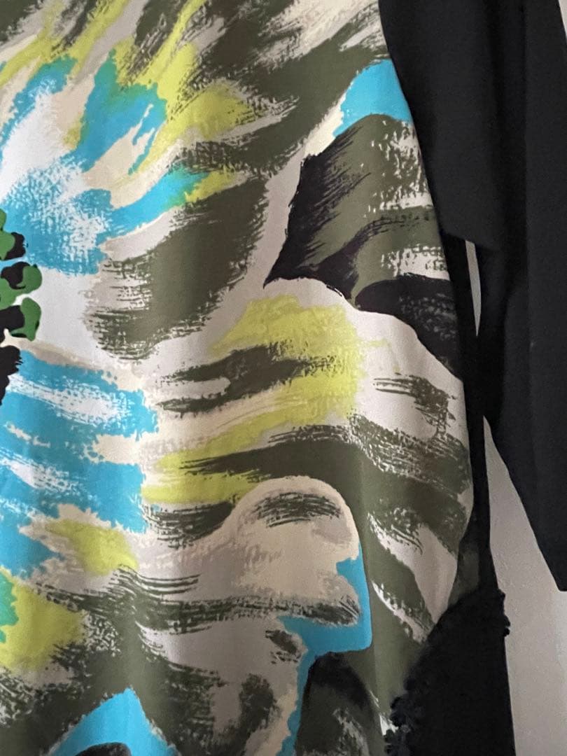 トクコプルミエブォル花柄アシンメトリックチュニック（五分袖）