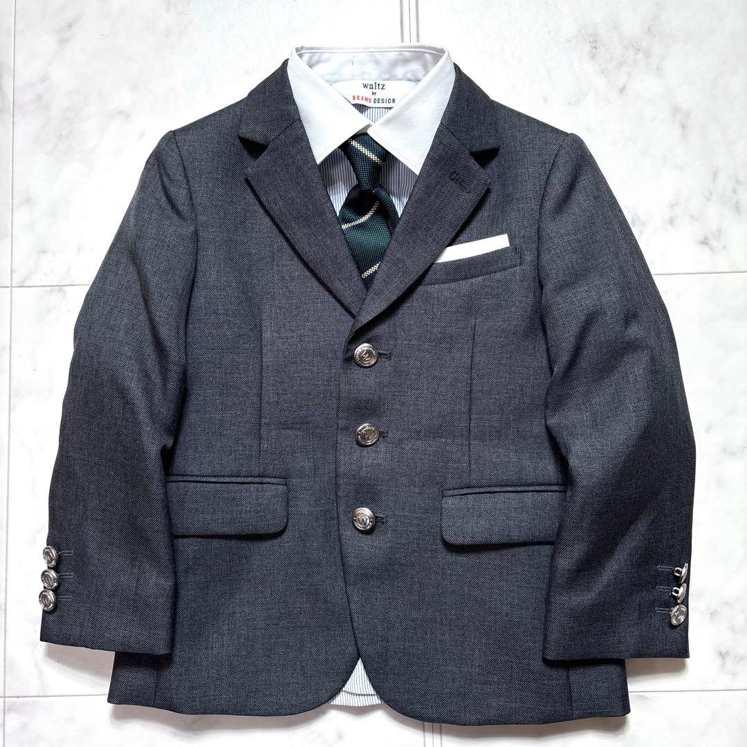 極美品✨ビームスデザイン キッズフォーマル 4点セット グレー×チェック 110