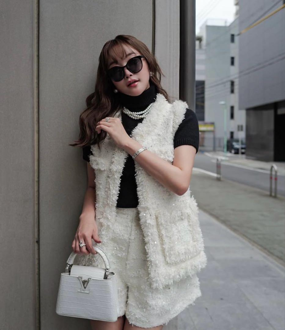 shellerシェリエツイードショートパンツSエクリュ