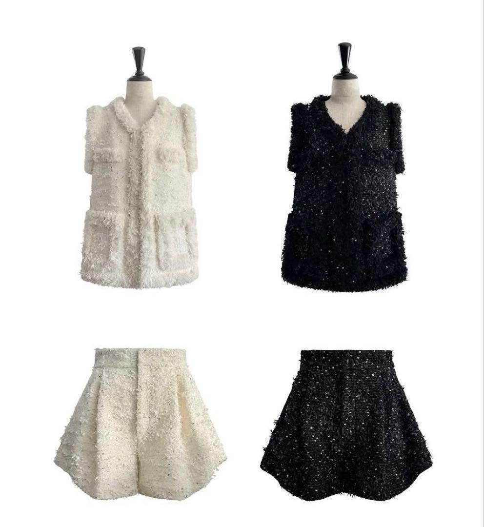 shellerシェリエツイードショートパンツSエクリュ