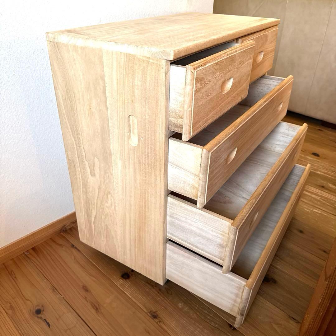 ディノス　押入れ　桐タンス4段　キャスター付き