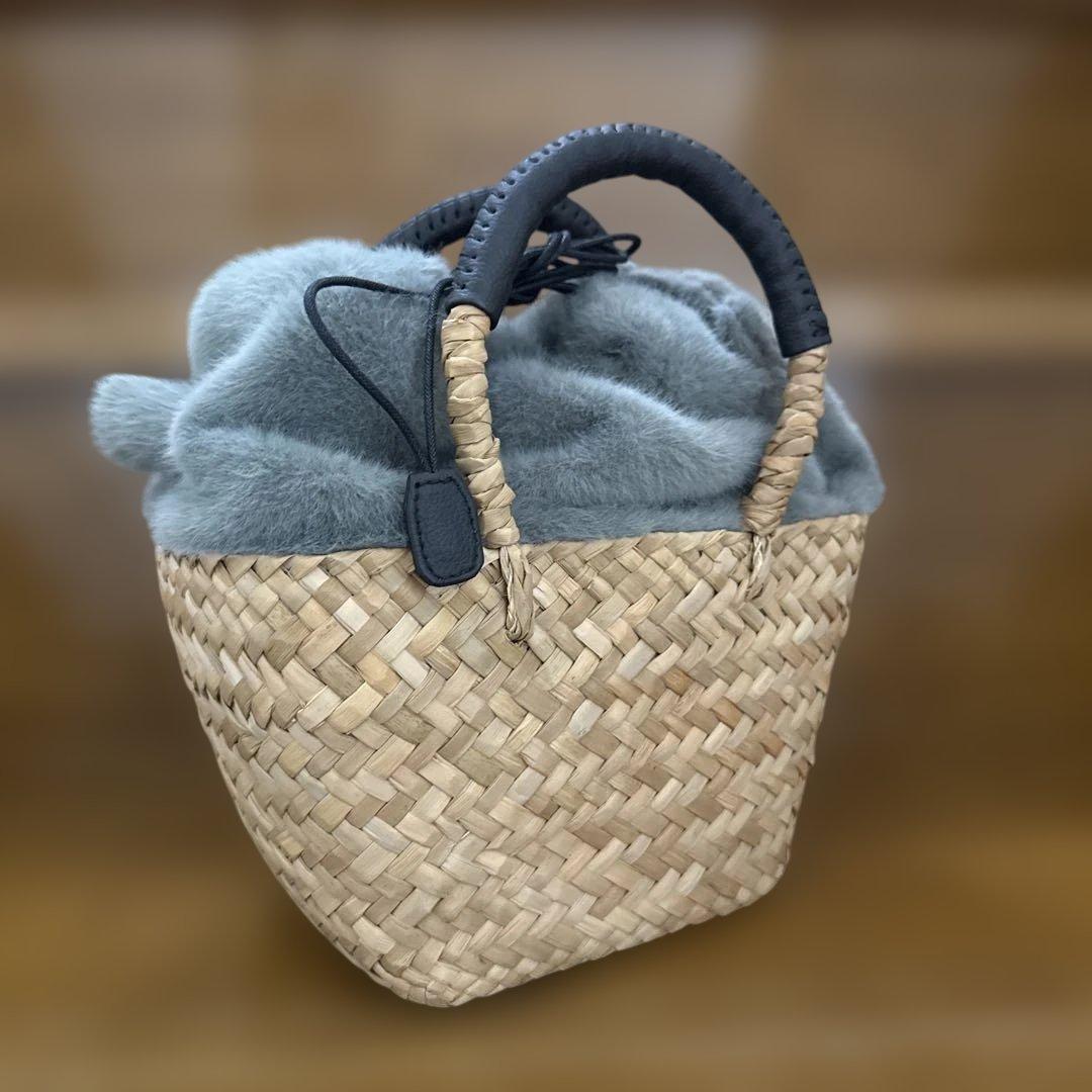 HAYNI ねこのバッグ ベージュ グレー ファー KEROよん