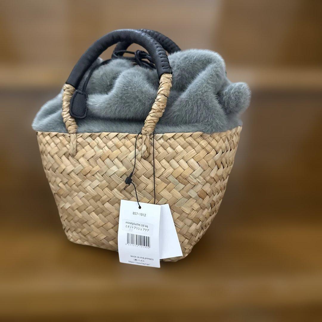 HAYNI ねこのバッグ ベージュ グレー ファー KEROよん