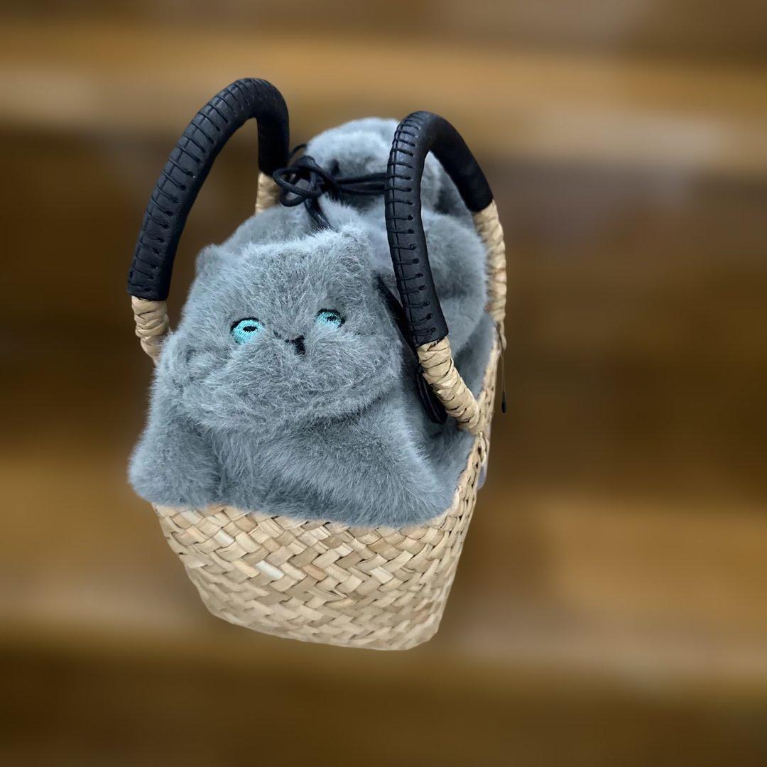 HAYNI ねこのバッグ ベージュ グレー ファー KEROよん