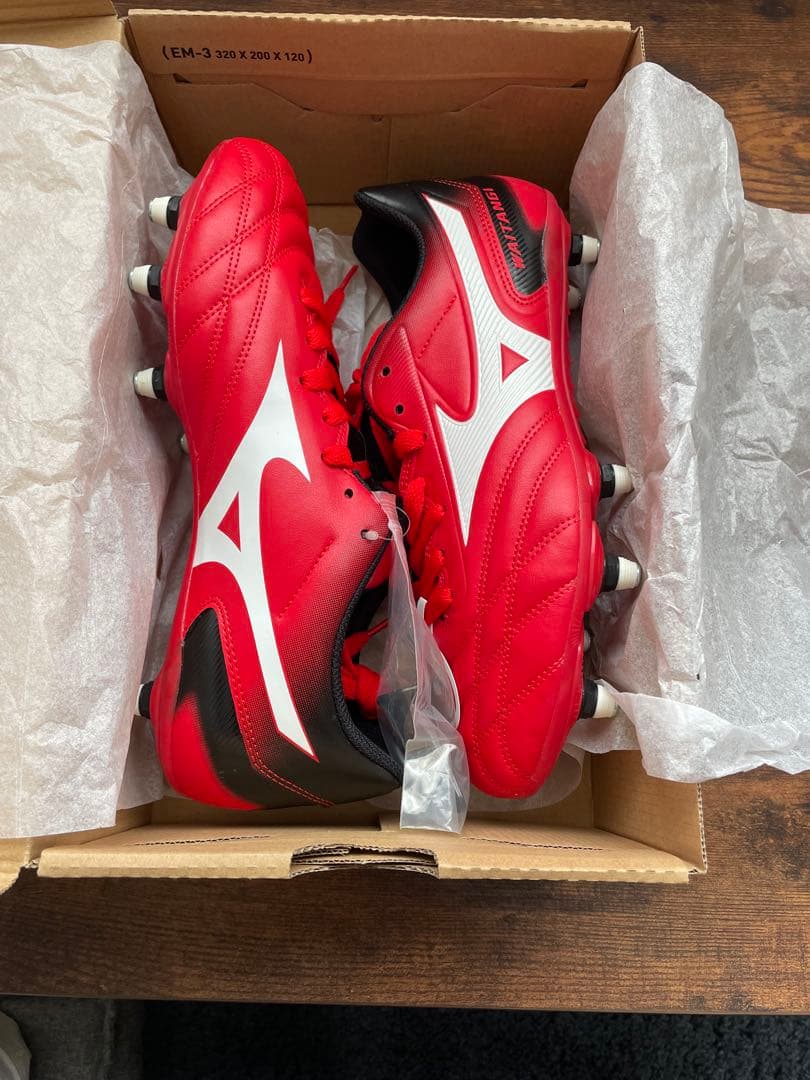 【新品おまけ付き】ミズノ　Watanabe ラグビーシューズ レッド 27cm