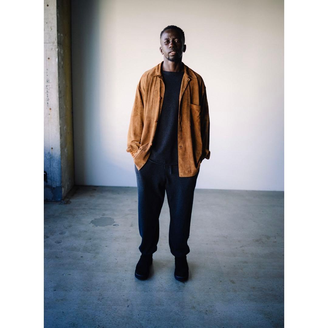 COMOLI ウール 和紙 コモリ ニット FREE CHARCOAL