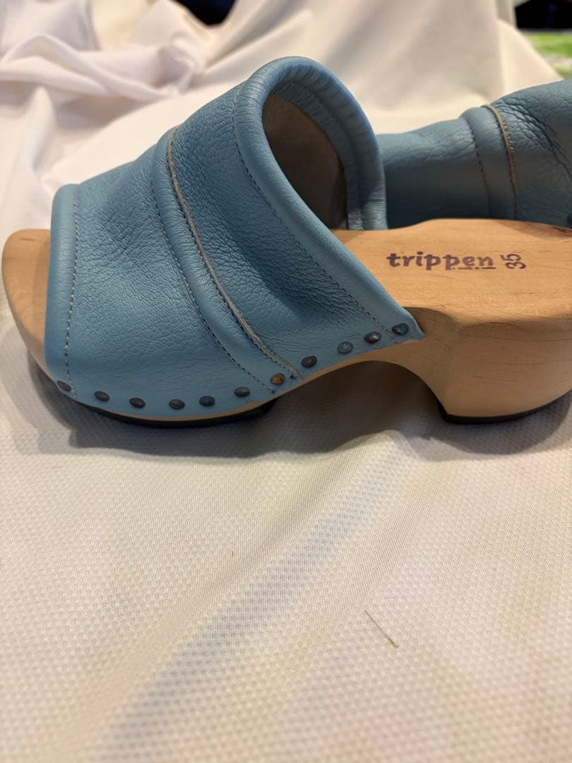trippen 水色 レザーサンダル 35