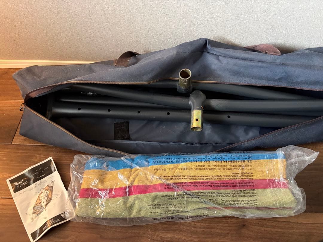 ★新品未使用★VIVERE ダブルサイズで大きめのハンモック・スタンド付