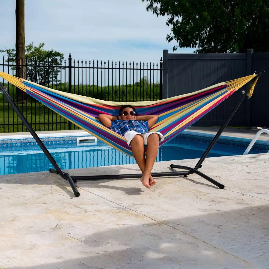 ★新品未使用★VIVERE ダブルサイズで大きめのハンモック・スタンド付