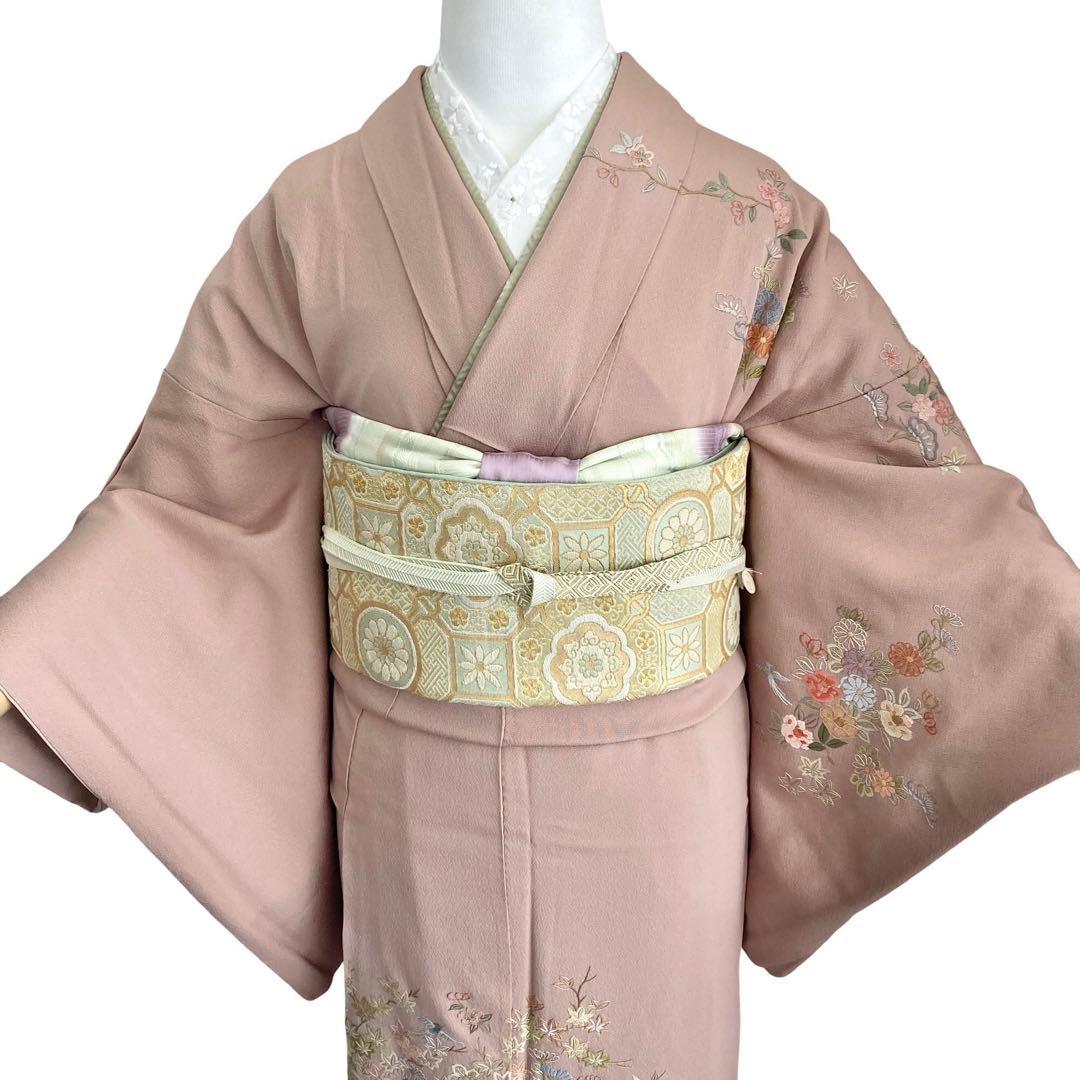 蘇州刺繍 訪問着 付下げ 正絹 着物 フルセット可 入学式　卒業式 礼装