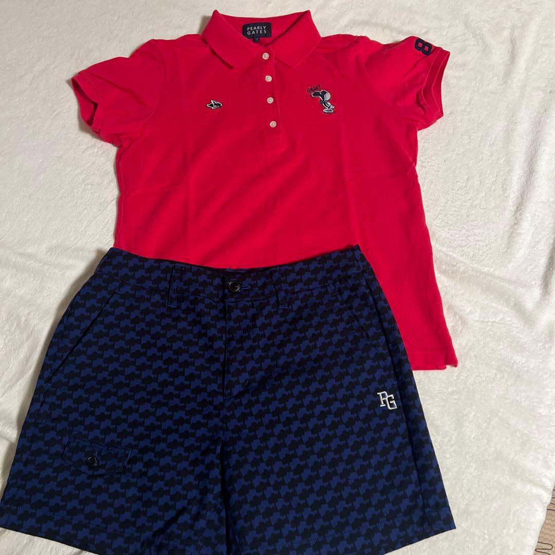 MEME【パーリゲイツ/スヌーピー】ポロシャツとパンツセット