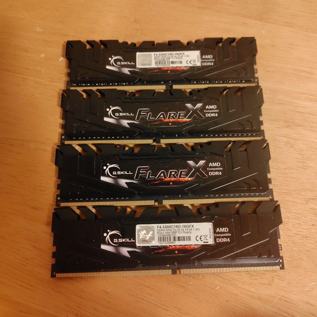 メモリー G.Skill F4-3200C16D-16GXF 32GB DDR4