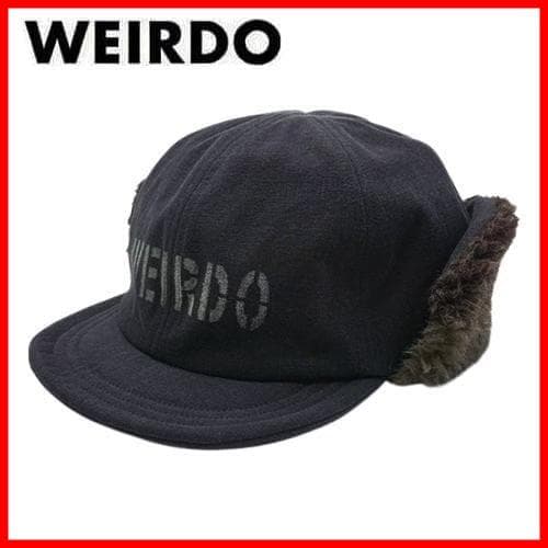 希少美品 WEIRDO デッキキャップ ネイビーL ステンシル イヤーマフ 防寒