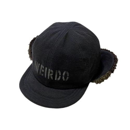 希少美品 WEIRDO デッキキャップ ネイビーL ステンシル イヤーマフ 防寒
