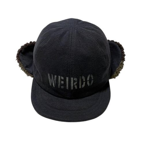 希少美品 WEIRDO デッキキャップ ネイビーL ステンシル イヤーマフ 防寒