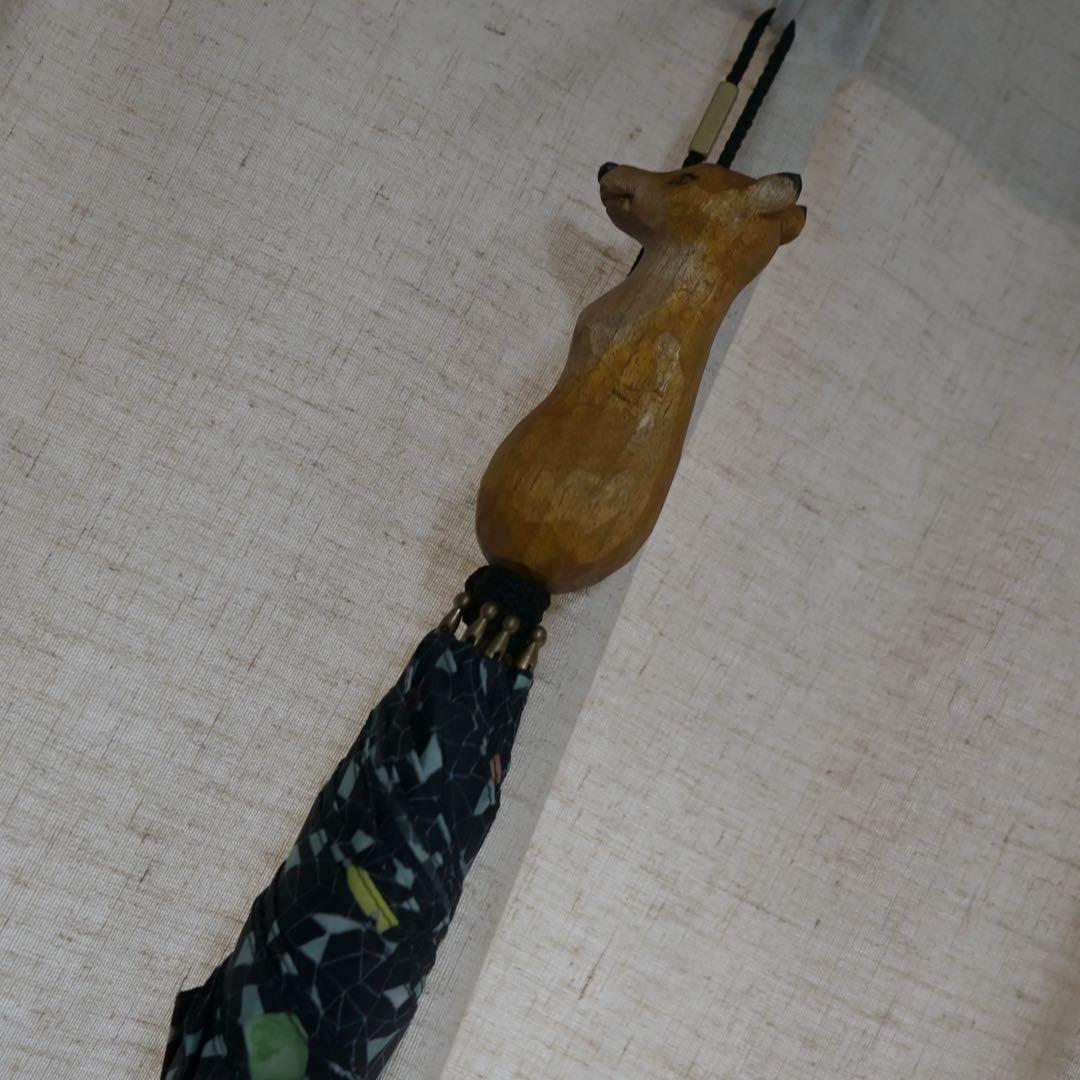 年末タイムセール✴︎イイダ傘店×kiyata 長傘　自宅保管品　きつね　キツネ